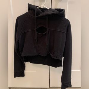 Gymshark Black Cropped Hoodie